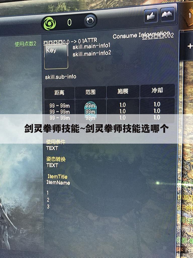 剑灵拳师技能~剑灵拳师技能选哪个