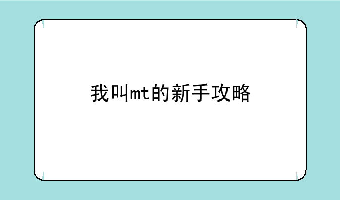 我叫mt的新手攻略