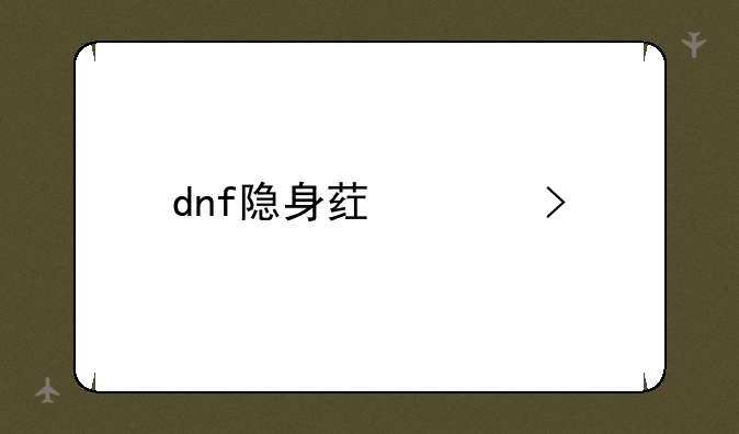 dnf隐身药水叫什么