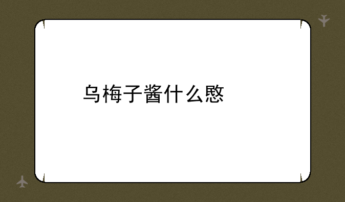 乌梅子酱什么意思