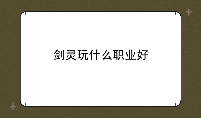 剑灵玩什么职业好