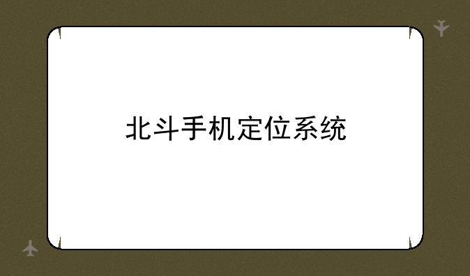 北斗手机定位系统