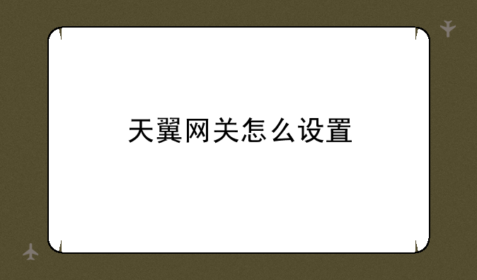 天翼网关怎么设置