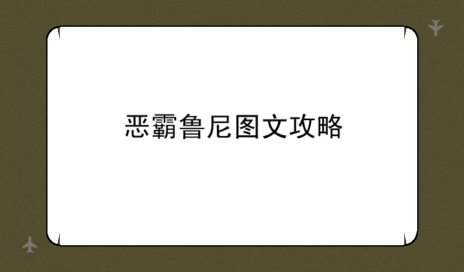 恶霸鲁尼图文攻略