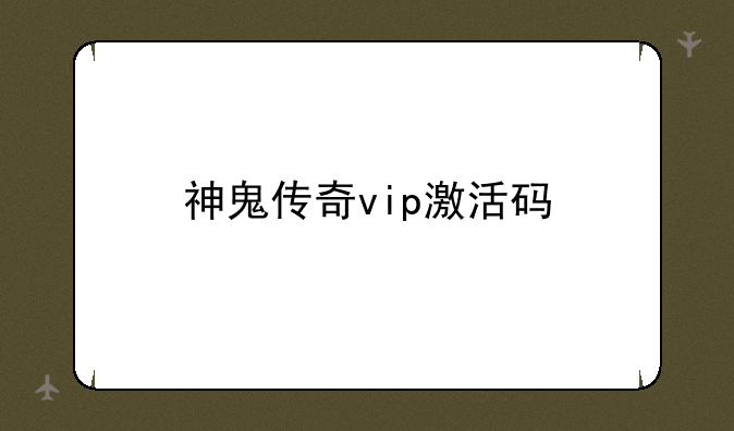 神鬼传奇vip激活码
