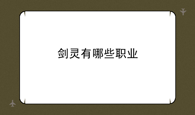 剑灵有哪些职业