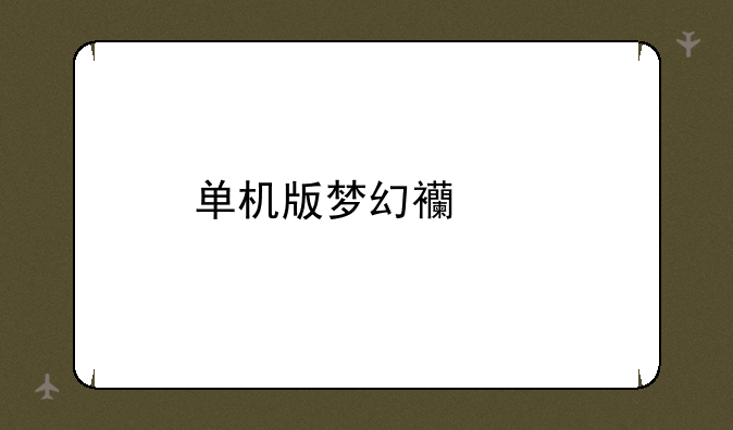 单机版梦幻西游
