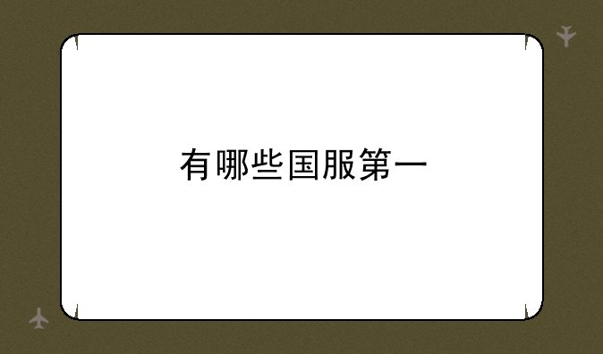 有哪些国服第一