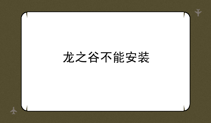 龙之谷不能安装
