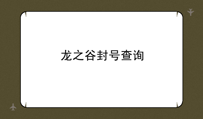 龙之谷封号查询