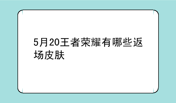 5月20王者荣耀有哪些返场皮肤