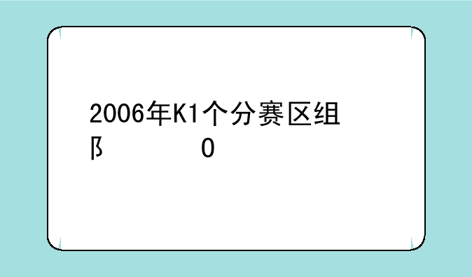 2006年K1个分赛区组队道具冠军