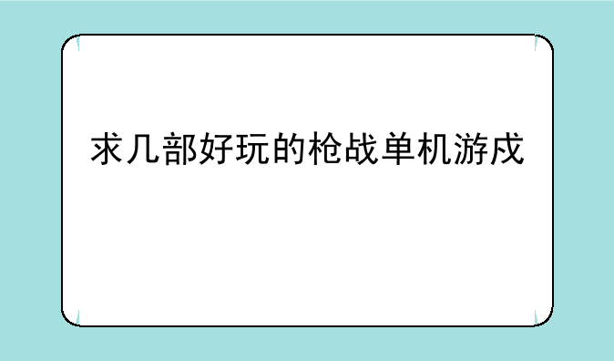 求几部好玩的枪战单机游戏。