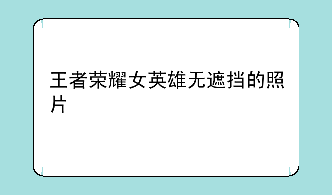 王者荣耀女英雄无遮挡的照片