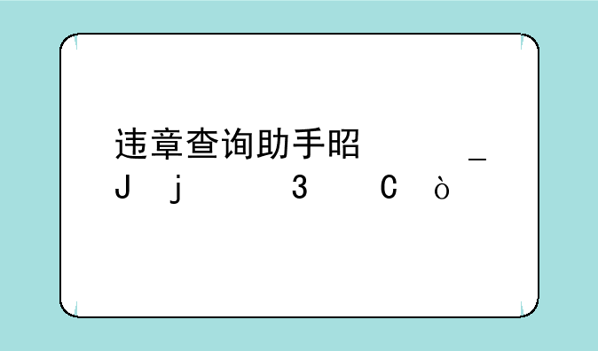 违章查询助手是骗钱的幌子？