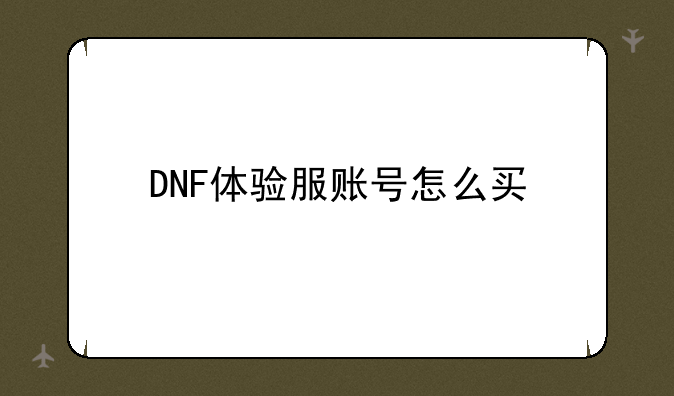 DNF体验服账号怎么买