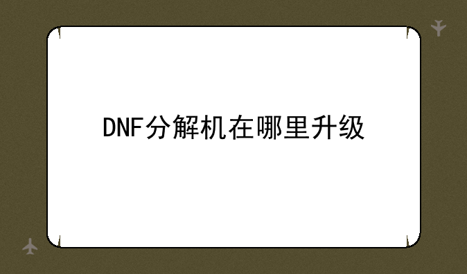 DNF分解机在哪里升级