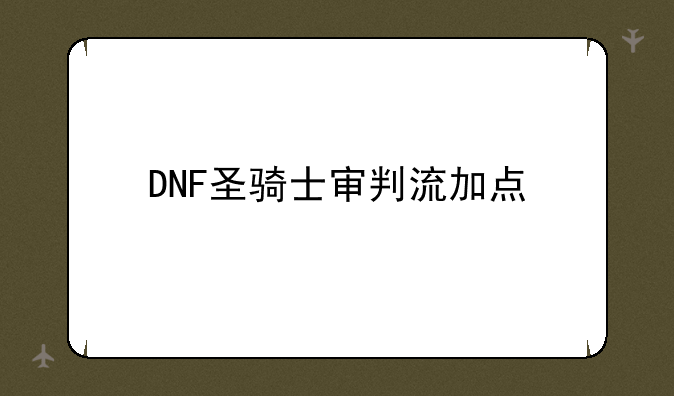 DNF圣骑士审判流加点