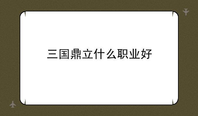 三国鼎立什么职业好