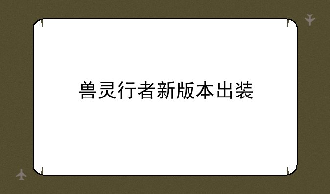 兽灵行者新版本出装