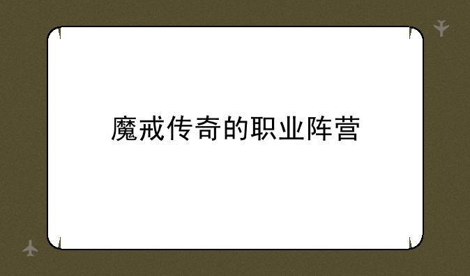 魔戒传奇的职业阵营