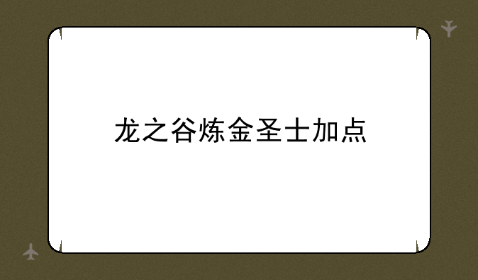 龙之谷炼金圣士加点