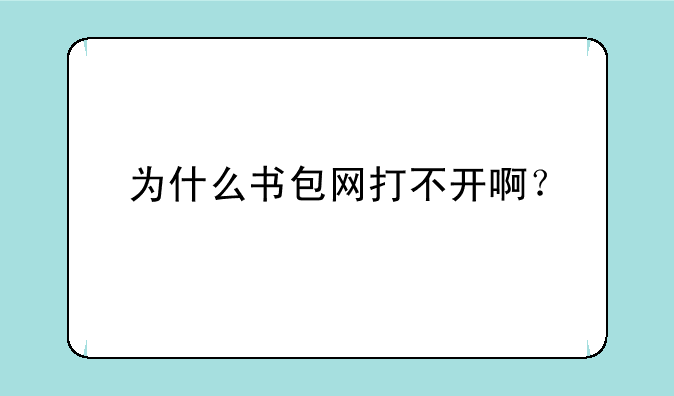 为什么书包网打不开啊？