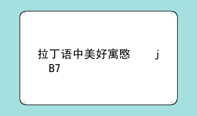 拉丁语中美好寓意的名字
