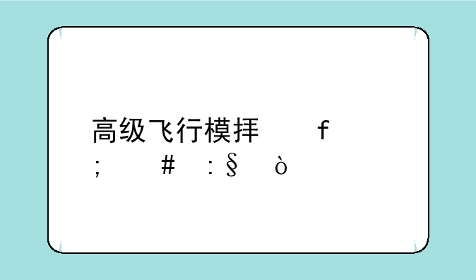 高级飞行模拟器怎么玩？