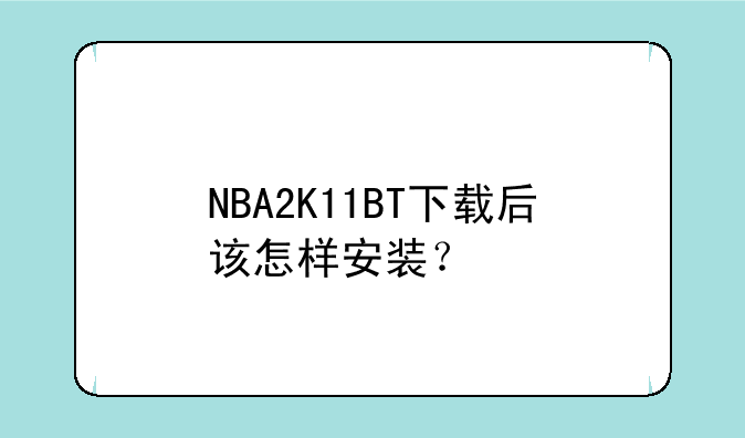 NBA2K11BT下载后该怎样安装？