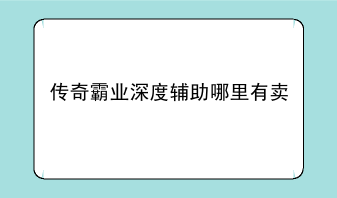 传奇霸业深度辅助哪里有卖
