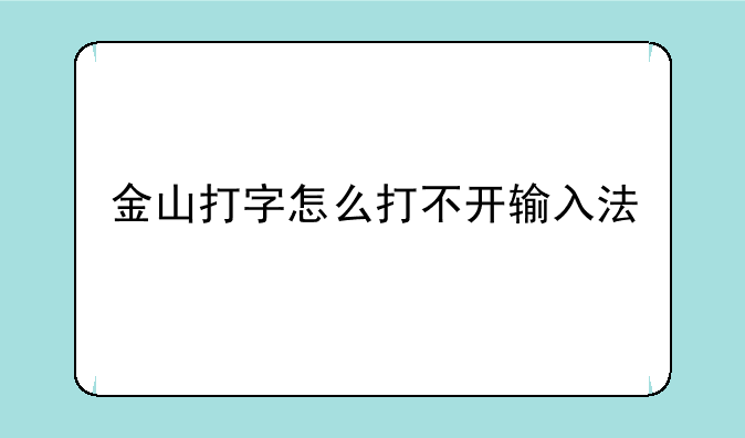 金山打字怎么打不开输入法