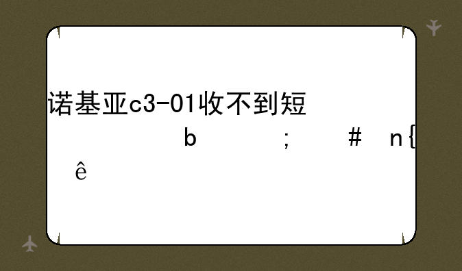 诺基亚c3-01收不到短信是怎么回事