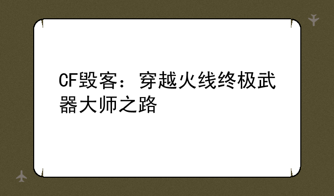 CF毁客：穿越火线终极武器大师之路