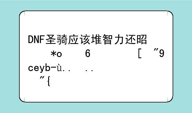 DNF圣骑应该堆智力还是力量？（单刷为主）？