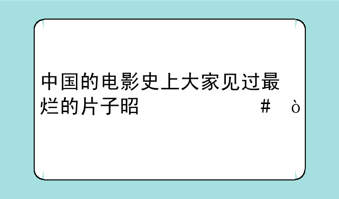 中国的电影史上大家见过最烂的片子是什么？