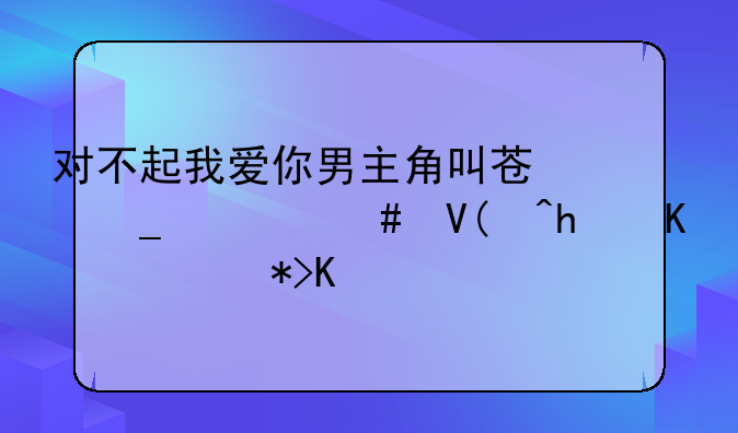 对不起我爱你男主角叫苏志什么啊?怎么读那个音?