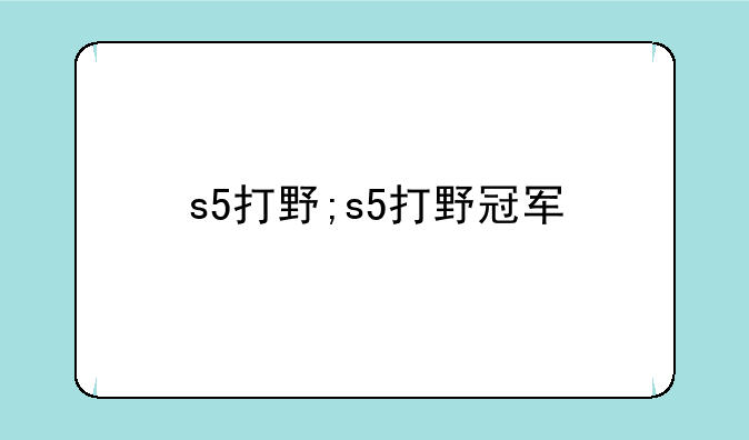 s5打野;s5打野冠军