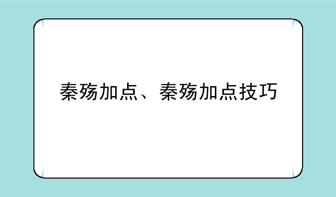 秦殇加点、秦殇加点技巧