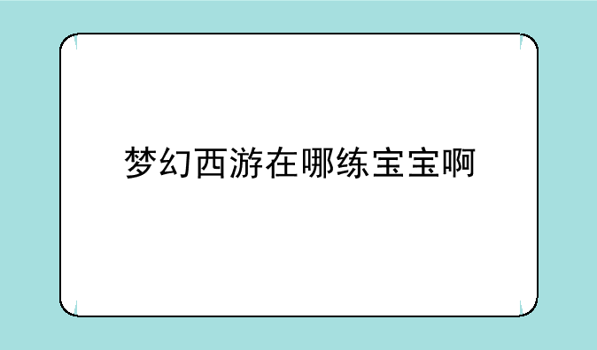 梦幻西游在哪练宝宝啊