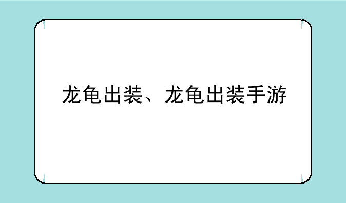 龙龟出装、龙龟出装手游