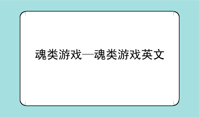 魂类游戏—魂类游戏英文