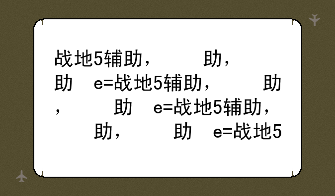 战地5辅助，战地5辅助瞄准设置在哪里