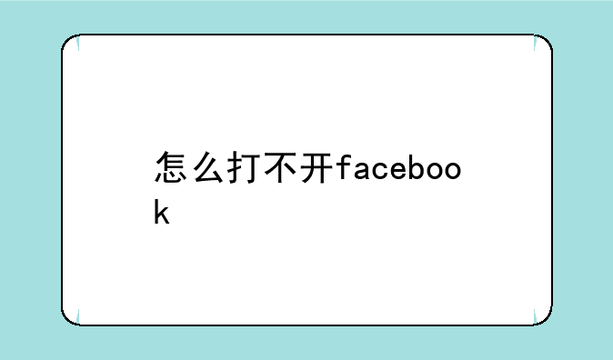 怎么打不开facebook